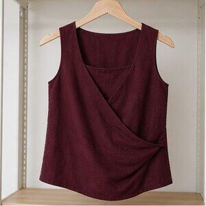 Burgundy Puff Sleeve Top